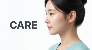 시술 후 회복과 케어를 상징하는 인물 이미지